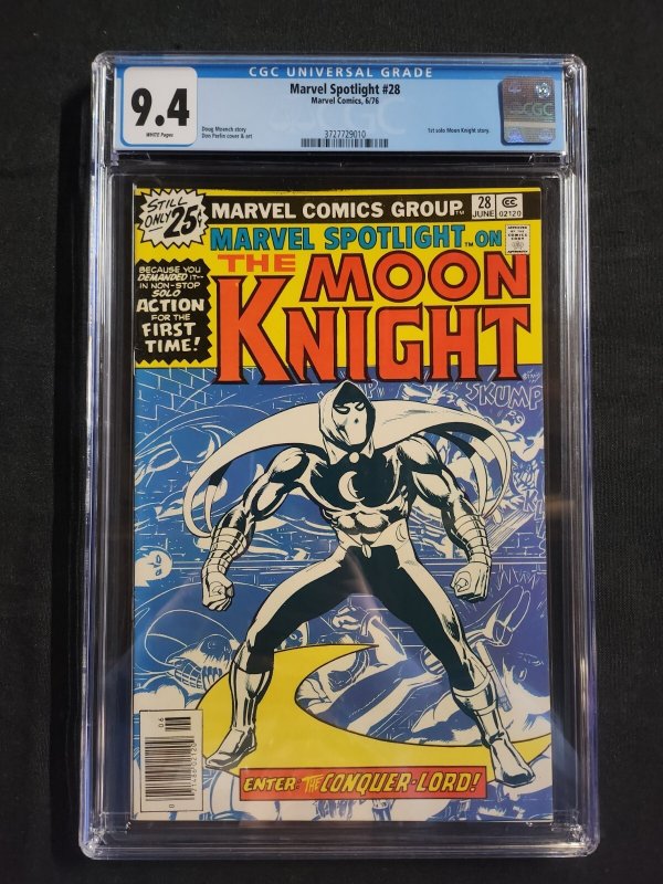 Marvel Spotlight #28 - 1st Solo Moon Knight/Don Perlin (CGC 9.4) 1976