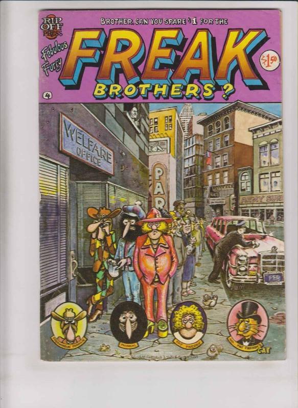 Freak Brothers #4 FN (4th) rip off press GILBERT SHELTON underground comix