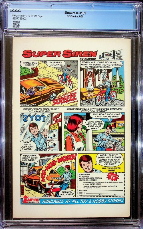Showcase #101 (1978) - CGC 8.0 - Cert#4657733003