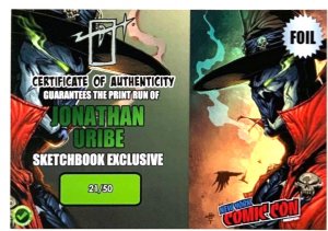 JONATHAN URIBE GUNSLINGER SPAWN SKETCHBOOK “SIGNED FOIL SET’’ NYCC 2025 W/COA NM