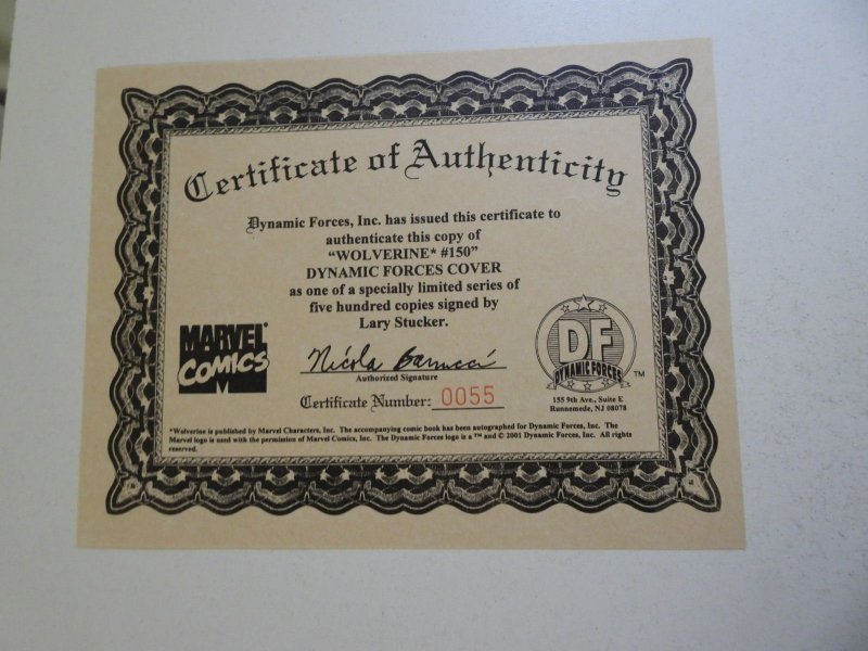 Wolverine #150 Dynamic Forces Cover VF/NM Condition W/COA