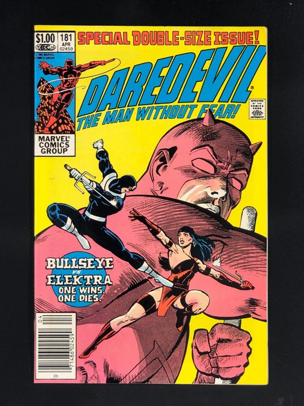 Daredevil #181 (1982) Death of Elektra, Skewered by Bullseye