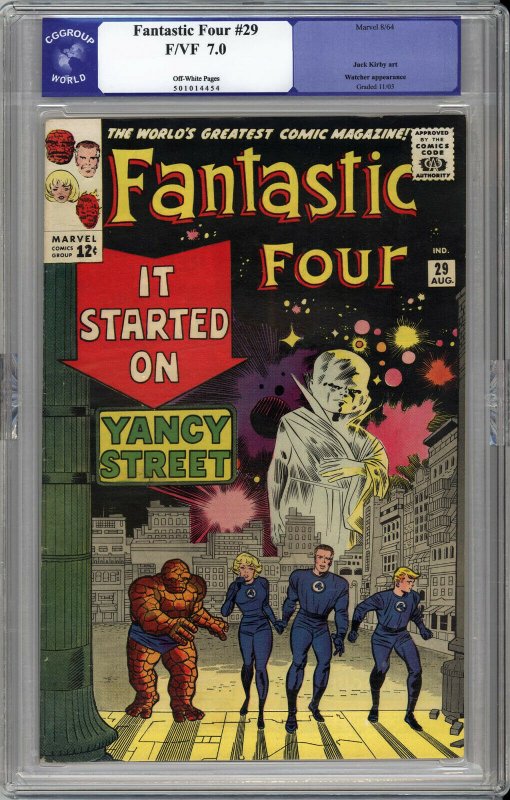 FANTASTIC FOUR #29 CGG 7.0 - 2nd RED GHOST & WATCHER - JACK KIRBY  1964