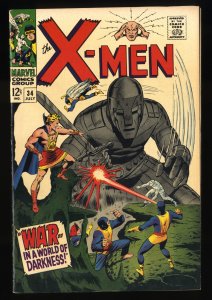 X-Men #34 VF- 7.5 Mole Man Appearance Robot Cover!