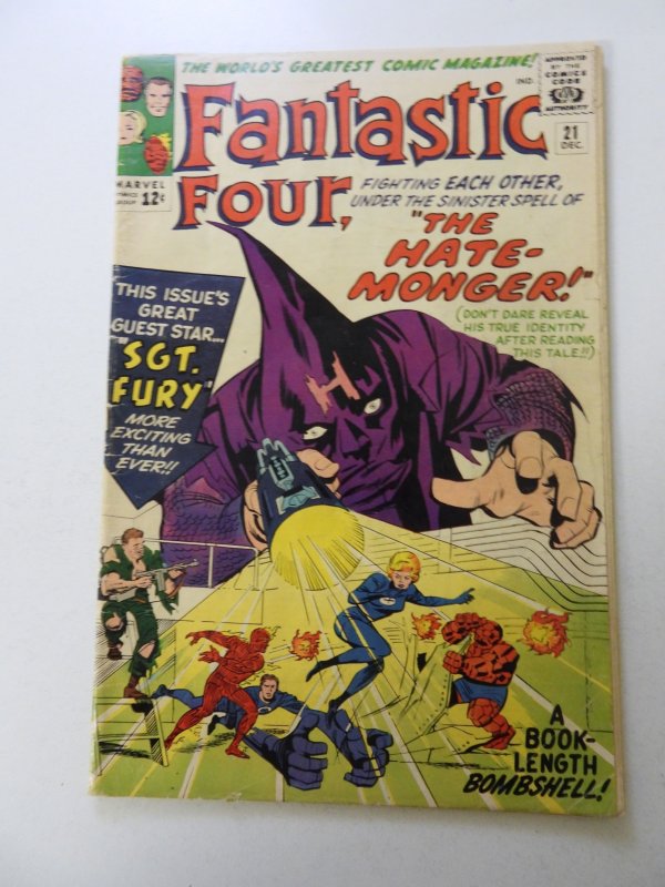 Fantastic Four #21 (1963) 1st appearance of The Hate-Monger VG+ condition