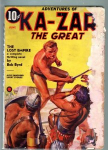 KA-ZAR JUN 1937-FINAL ISSUE-MARVEL MYSTERY COMICS CHARACTER-RARE PULP! FR