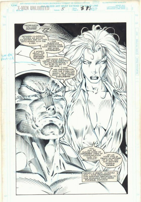 X-Men Unlimited #5 p.7 - Professor Xavier & Ororo Splash - '94 art by Liam Sharp 