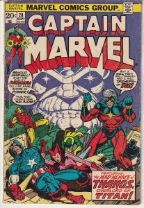 Captain Marvel(vol. 1) # 28   Thanos ! Avengers ! Controller !
