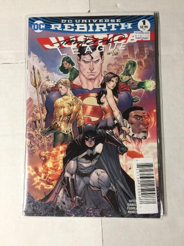 Justice League 1 Rebirth Nm Near Mint Signed Tony Daniel