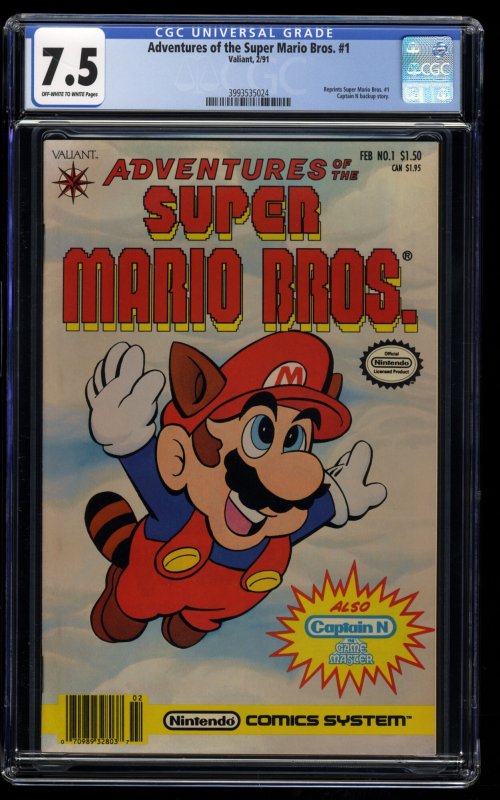 Adventures of the Super Mario Bros. (1991) #1 CGC VF- 7.5 Off White to White
