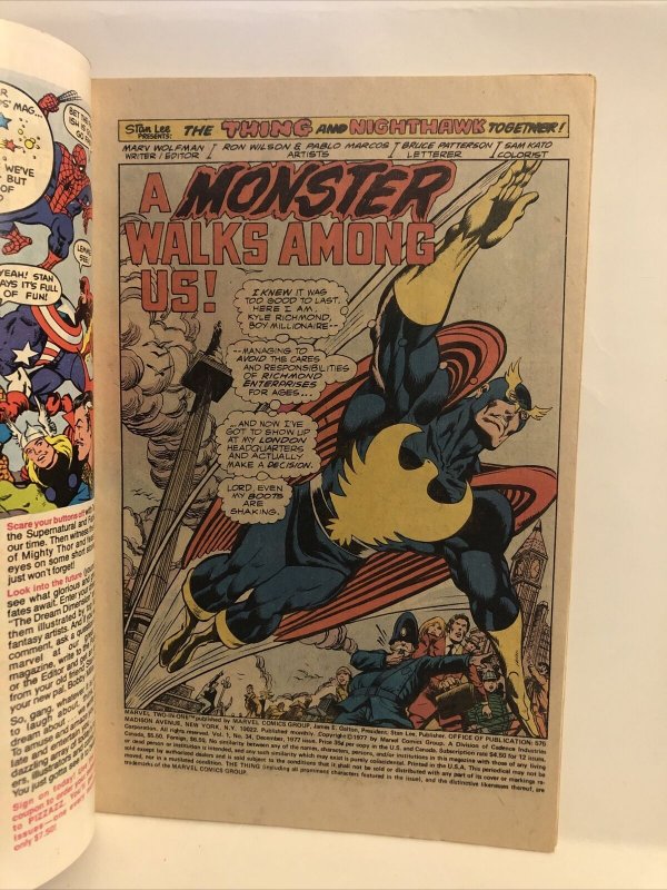 Marvel Two-In-One #34 The Thing And Nighthawk