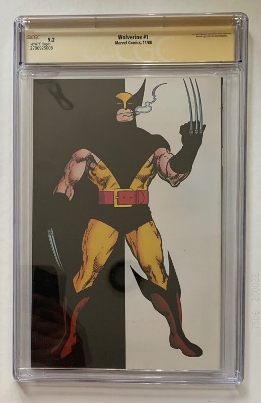 (1988) WOLVERINE #1 SS CHRIS CLAREMONT CGC 9.2 WP! 1st PATCH!