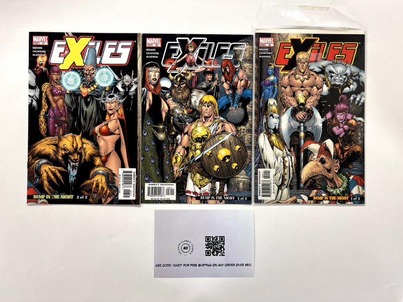 3 Exiles Marvel Comic Books # 55 56 57 Avengers Defenders Thor Hulk 49 JS15