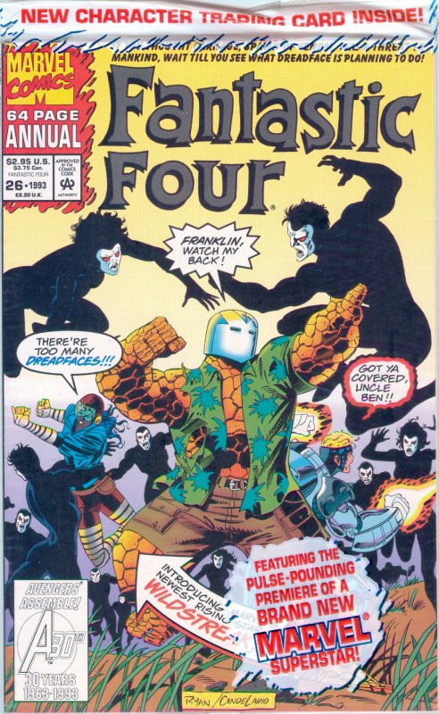 Fantastic Four Annual #26  In Sealed Polybag with Wildstreak Card (1993)