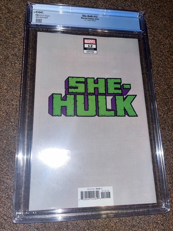 She Hulk 12 (2023), Jeehyung Lee 1:100 Virgin Variant, CGC Graded 9.8