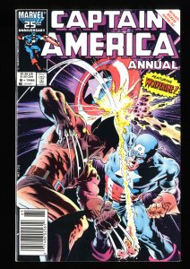 Captain America Annual #8 NM- 9.2 Newsstand Variant Wolverine!