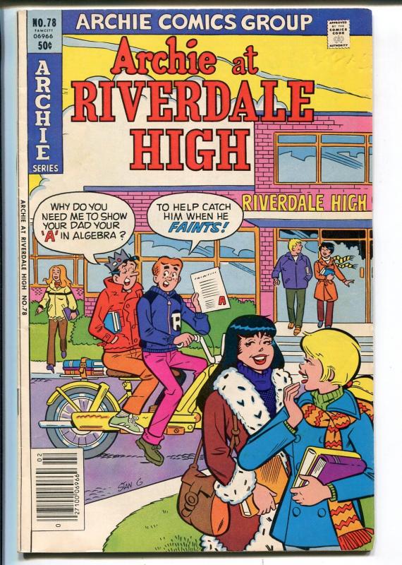 Archie at Riverdale High #78 1981- Betty and Veronica -motorcycle cover-FN