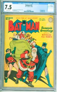 Batman #27 (1945) CGC 7.5! OW Pages!