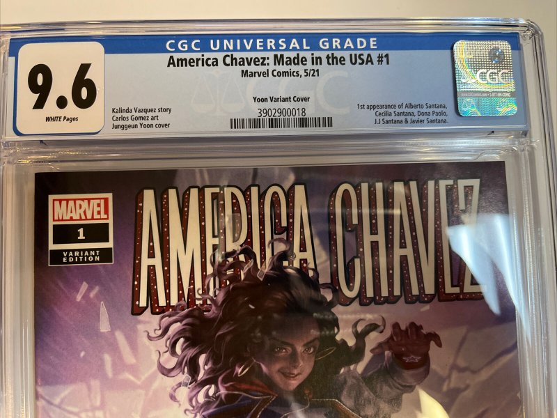 America Chavez: Made In The USA (2021) #1 (CGC 9.6 WP) Yoon Variant Census !