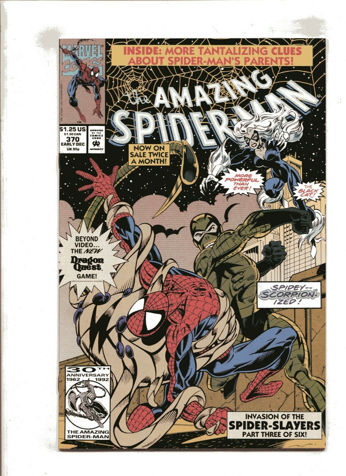 Amazing Spider Man 370 90 Invasion Of The Spider Slayers Part 3 1992 Comic Books 6328