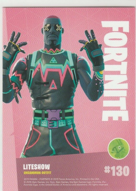 Fortnite Liteshow 130 Uncommon Outfit Panini 2019 trading card series 1