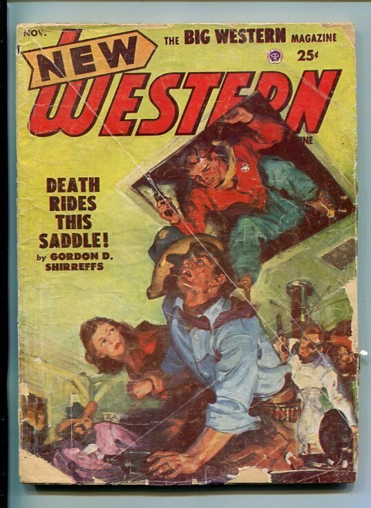 NEW WESTERN-NOV 1952-VIOLENT PULP FICTION-AMBUSH COVER-COOK-SHIRREFFS-good