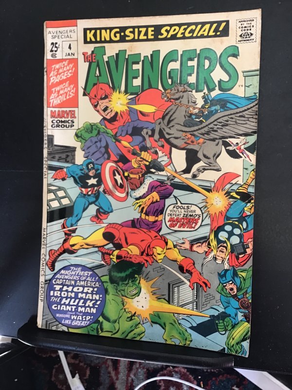 The Avengers Annual #4 (1971) Mid Grade School. Masters Of Evil!! Jack 