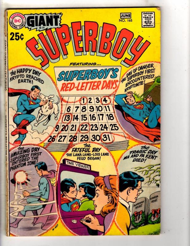 Superboy # 165 VG DC Comic Book Giant Batman Flash Aquaman Arrow Superman JG1