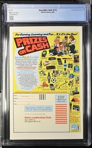 Incredible Hulk #272 1982 Marvel Comics CGC 9.8 White Pages 022