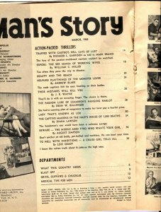 Man's Story March 1964- Nazi terror cover- Castro Hell Cats of Lust