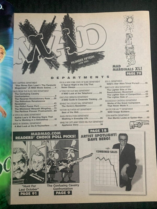 2002 June MAD XL Magazine #15 FVF 7.0 Alfred E Neuman / Don Martin Spider-Man