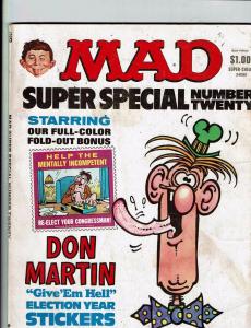 Mad Super Special # 20 Comic Book Magazine Comedy Parody Insert Included J146