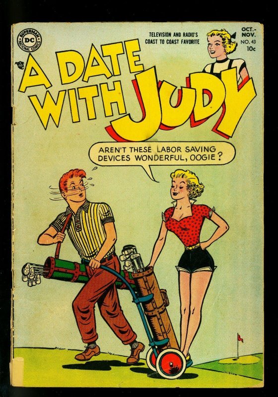 Date with Judy #43 1954- Golf cover- DC Humor- G
