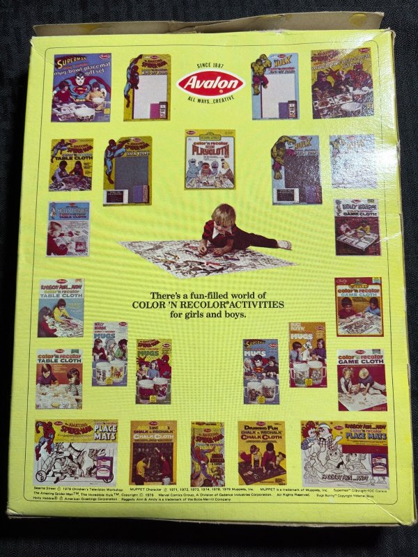 1979 AMAZING SPIDER-MAN Table Cloth to Color BOX ONLY Avalon 972 VG 4.0