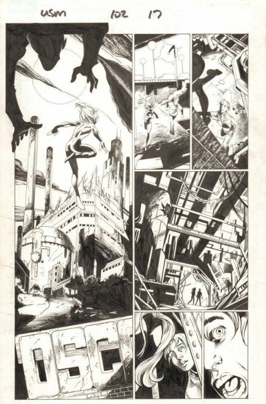 Ultimate Spider-Man #102 p.17 - Peter and Spider-Woman - 2007 art by Mark Bagley