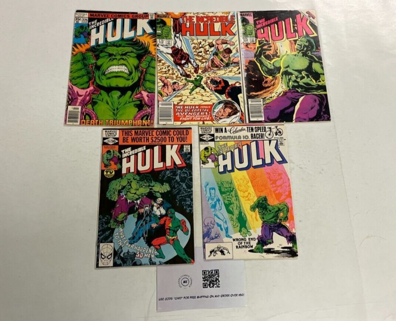 5 Incredible Hulk Marvel Comics books #225 251 267 312 316 45 TS4