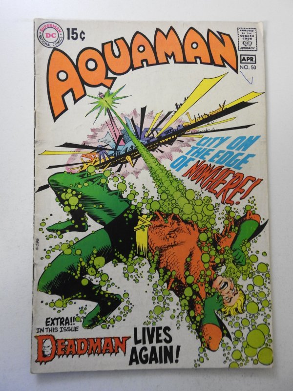 Aquaman #50 (1970) VG+ Condition moisture stain, ink fc