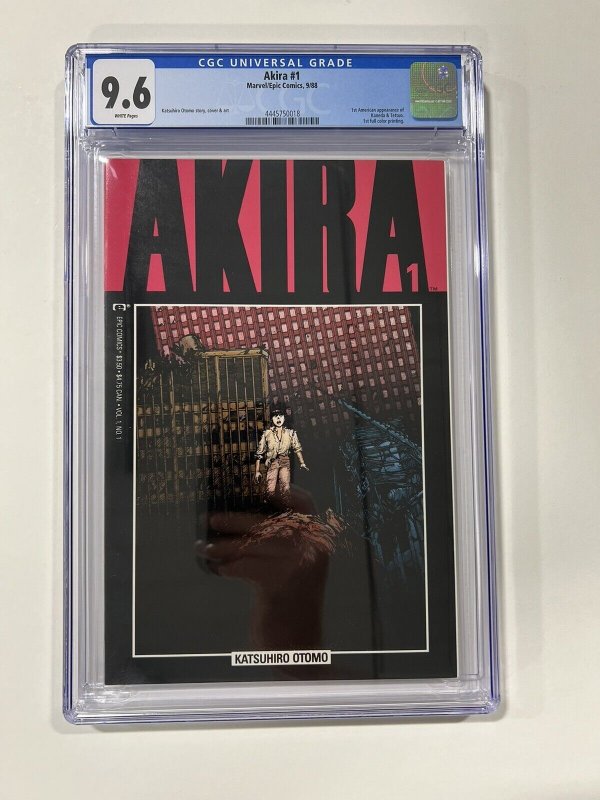 Akira 1 1988 cgc 9.6 White pages Marvel Comics Epic