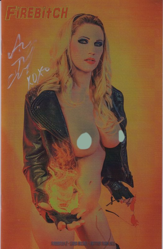 Firebitch #1 Hotter Than Hell Cara Nicole Topless Foil Cover Signed NM