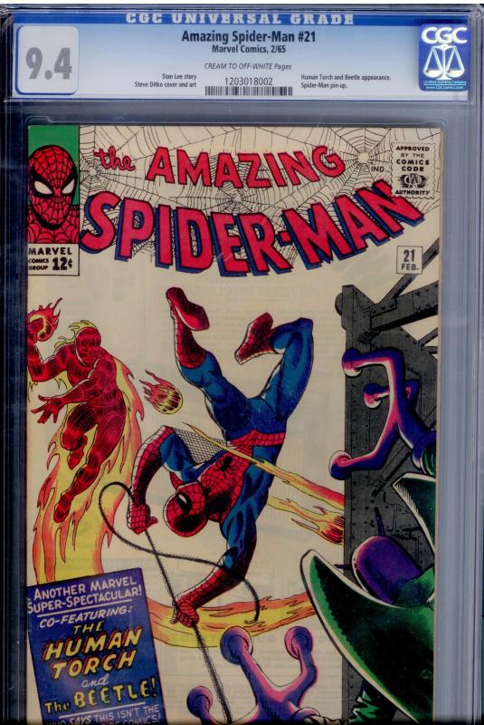 Amazing Spider-Man  #21 (Marvel)  CGC 9.4  Human Torch; 2nd app. The Beetle