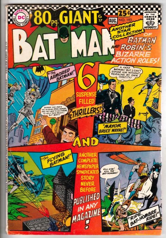 Batman #193 (Aug-67) FN Mid-Grade Batman