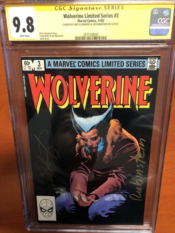 Wolverine Limited Series  (1982) # 3 (CGC 9.8 WP SS) Double Signed By C.C & J.R