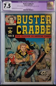 BUSTER CRABBE #3 CGC 7.5 10 CENT GOLDEN AGE COMIC