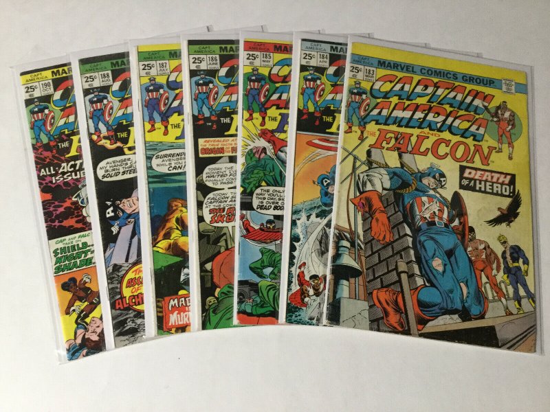 Captain America 183-188 190 Lot Good/very Good-fine/very Fine 3.0-5.0 Marvel