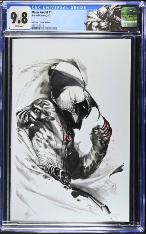 MOON KNIGHT #1 CGC 9.8 ? GABRIELE DELL'OTTO VIRGIN VARIANT CUSTOM LABEL
