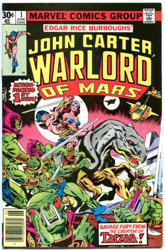 JOHN CARTER WARLORD of MARS #1 NM-, 1977, Edgar Rice Burroughs
