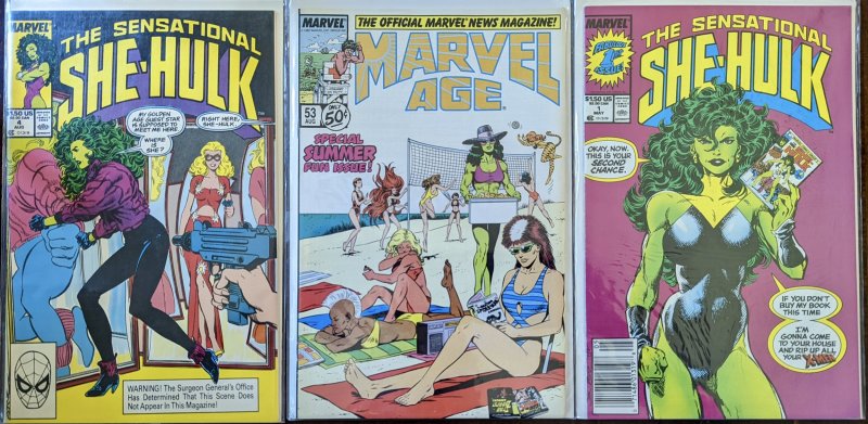 The Sensational She-Hulk #1, #4 and Marvel Age. Hot VF/NM