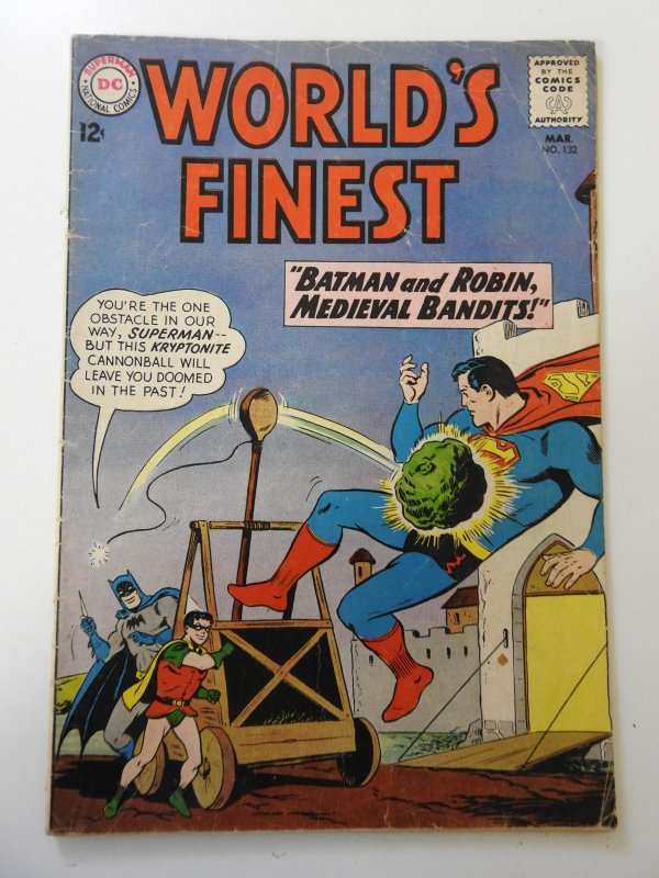 World's Finest Comics #132 (1963) VG- Condition cover detached top staple