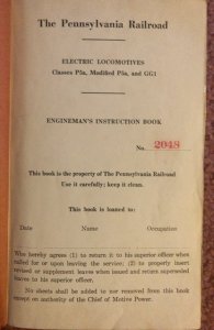 PennSylvania railroad Engineman’s instruction manual(1931) rarity EXC.cond