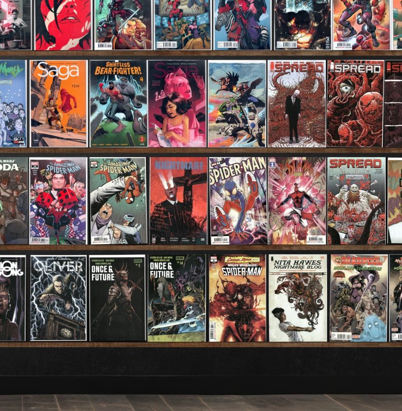 Huge Lot 150+ Comics with Spread, Saga, The Amazing Spider-Man & More!